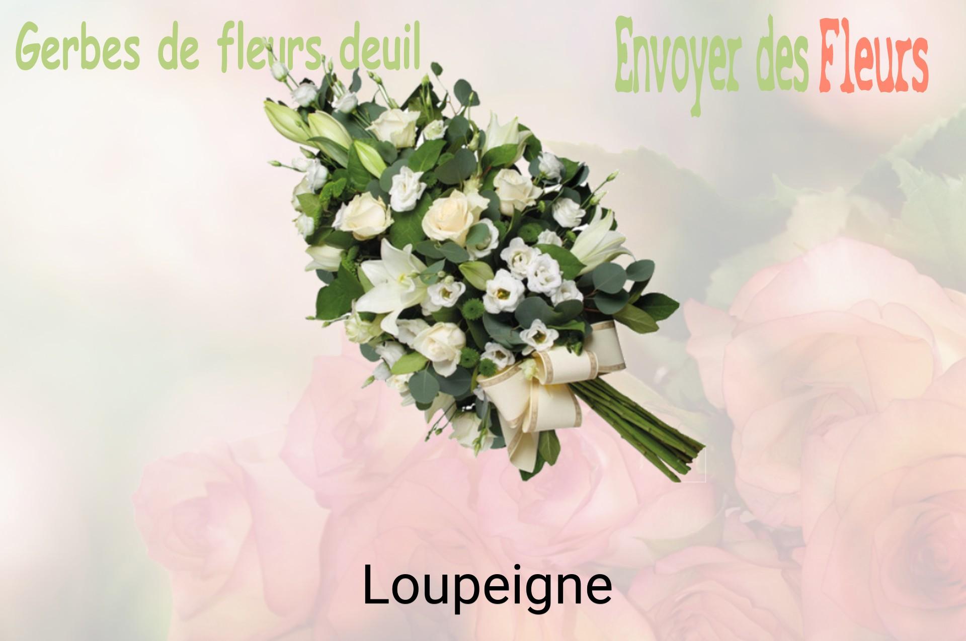 Gerbe de fleurs de deuil livrée à Loupeigne